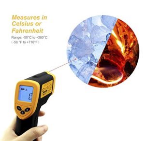 Etekcity Laser Infrarot Thermometer / Pyrometer, -50 bis +380°C - 7