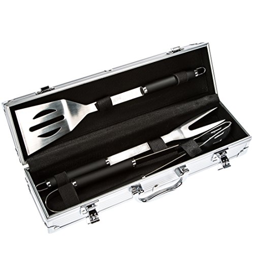 Bruzzzler Edelstahl Grillbesteck-Set 3-teilig im Koffer