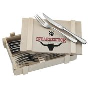 WMF Steakbesteck 12-teilig für 6 Personen in Holzkiste Cromargan Edelstahl rostfrei18/10 poliert - 1
